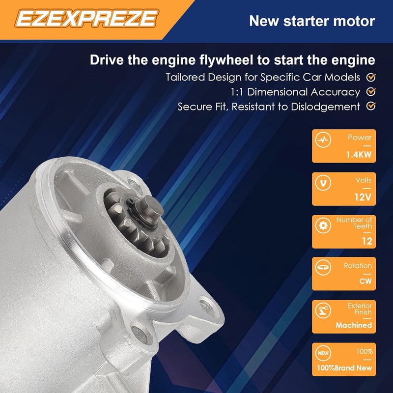 E EZEXPREZE Ezexpreze 6646N Ford New Starter Replacement for 00-05 Excursion, 99-13 Expedition F-150 F-250 F-350 F-450 F-550 Super-Duty Lincoln Navigator, 05-10 Mustang, 99-13 V8 V10 4.6 5.0 5.4 6.2 6.8L - Image 2